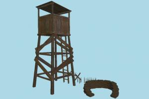 Guard Tower tower, guard, wooden, house, build, defense, structure